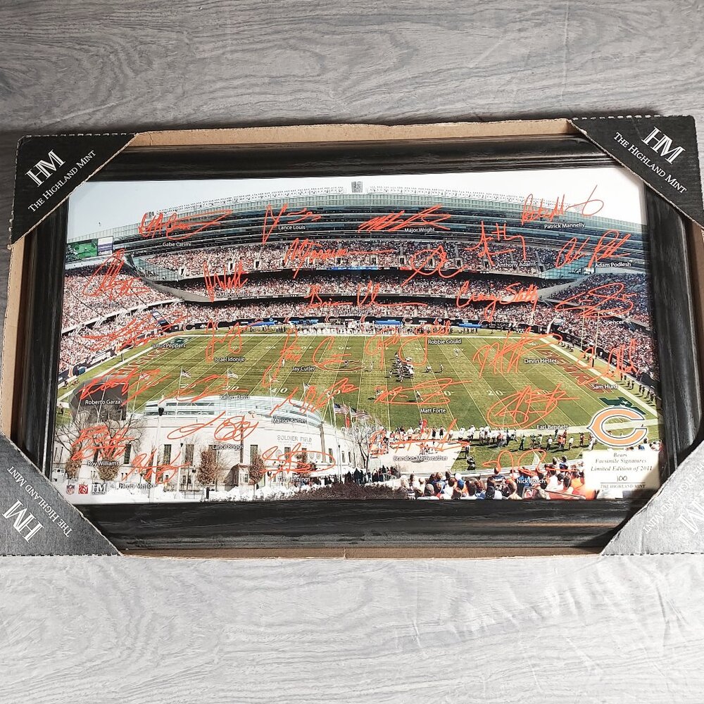 New Highland Mint Chicago Bears Limited Edition Facsimile Autographs Photo #100